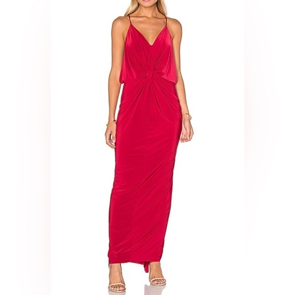 Misa Los Angeles Revolve Hot Pink Domino Maxi Dress Drape Women’s Size XS NWT - Picture 1 of 12